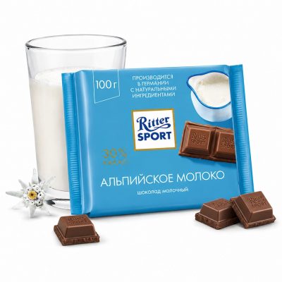 Шоколадка «Ritter SPORT Альпийское Молоко»